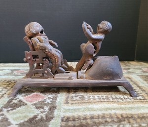 Antique Cast Iron Mechanical Bank Dentist *Parts Or Repair*