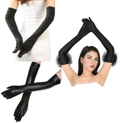 Women Mittens Party Dance Gloves Elegant Long Gloves Soft Opera Mittens 1 Pair