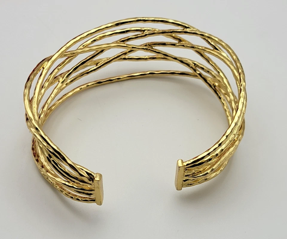 Браслет-манжета GORJANA Gold 7 дюймов регулируемый открытый рабочий провод гладиатор LOLA - Изображение 4 из 4