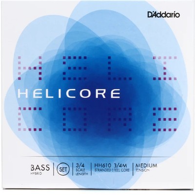 D'Addario HH610 3/4M Helicore Hybrid Double Bass String Set - 3/4 Size - Medium