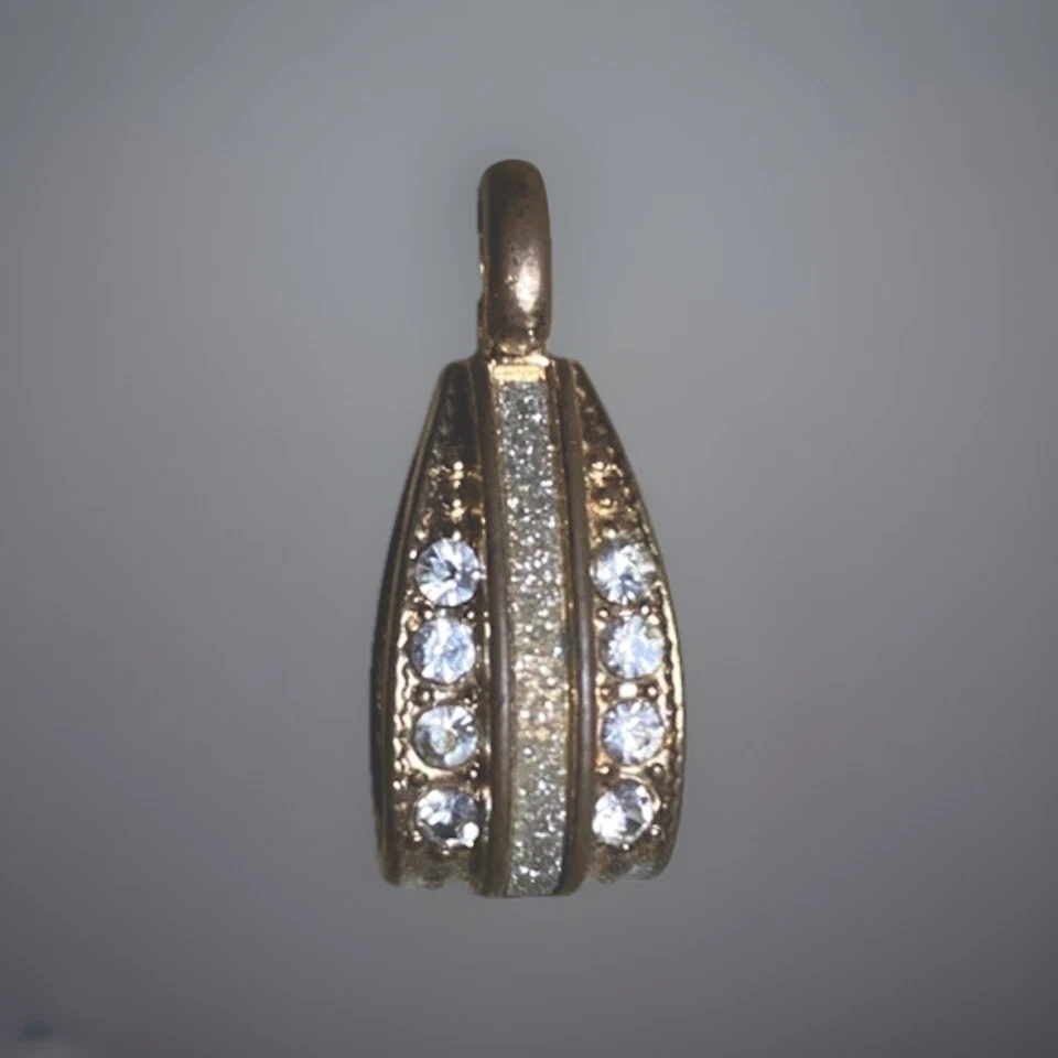 Gold Diamond Pave Pendant Charm Elegant Jewelry Pendant - Image 2 of 4