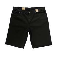 Levis Mens 469 Denim Loose Fit Bermuda Shorts Size 44X11 Solid Black 100 Cotton