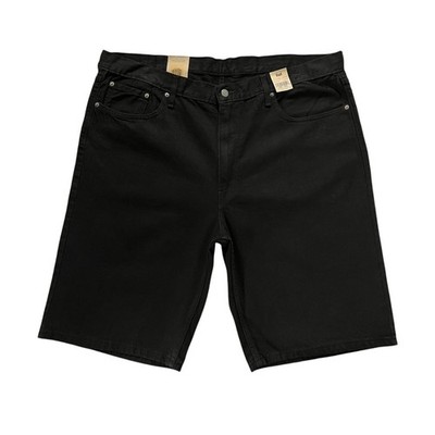 Levis Mens 469 Denim Loose Fit Bermuda Shorts Size 44X11 Solid Black 100% Cotton