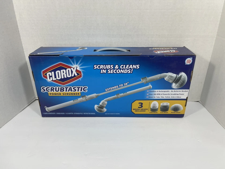 Clorox Scrubtastic Power Scrubber Cordless Rechargeable Cleaner New in Box - Image 3 of 4