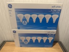Lot Of 2 Ge Soft White Floodlight Bulb 485 Lumen 65w Br30 Total 12 Bulbs Not Led