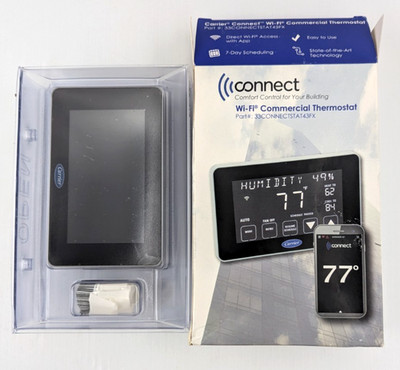 Carrier Connect Wi-Fi Commercial Thermostat Model 33CONNECTSTAT43FX Black