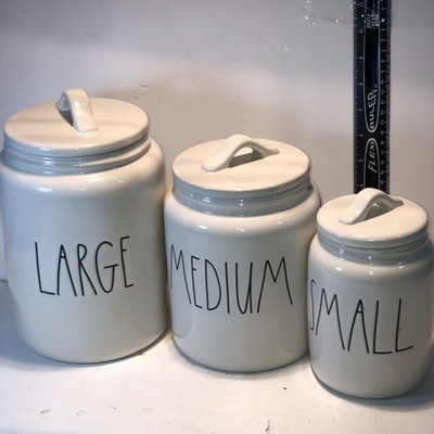 Rae Dunn Small, Medium and Large Canister Set 