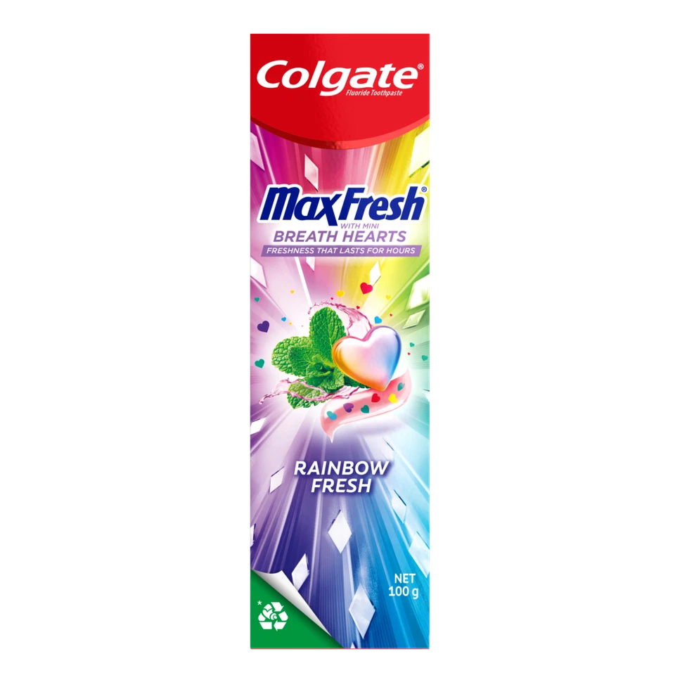 Colgate MaxFresh Rainbow Fresh Toothpaste 100g with Mini Breath Hearts - Image 2 of 3