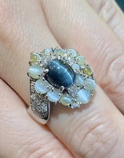 Cats Eye Tourmaline and Chrysoberyl Ring in Platinum -- HM2306SA