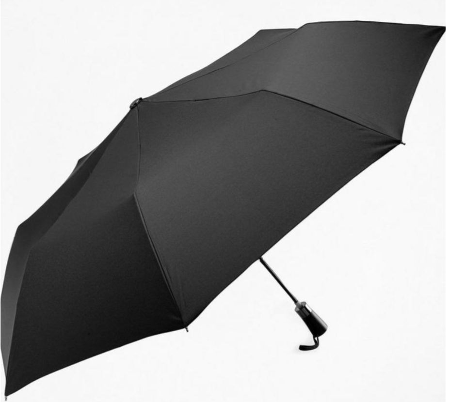 BROOKS BROTHERS Mini Umbrella BLACK with Wooden Handle