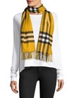 100% AUTHENTIC NEW WOMEN BURBERRY AMBER YELLOW GIANT CHECK CASHMERE SCARF  — photo 1