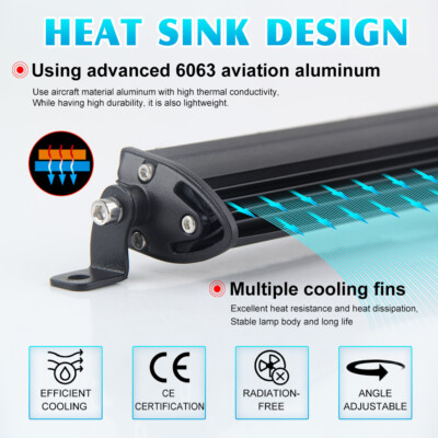 7 In Led Light Bar Single Row 50"Slim LED Light Bar Spot Flood Combo Work Offroad SUV Driving ATV Single Row Led Light Bar - Foto 6