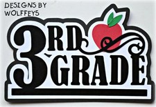 CRAFTECAFE SCHOOL TITLE paper piecing premade scrapbook page die cut 3D WOLFFEY5