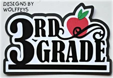 CRAFTECAFE SCHOOL TITLE paper piecing premade scrapbook page die cut 3D WOLFFEY5