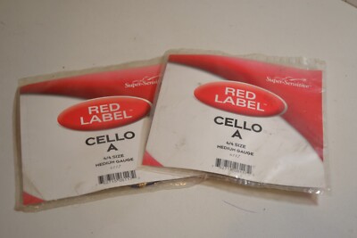 LOT of 2 - Super Sensitive Red Label Cello A String 4/4 Medium
