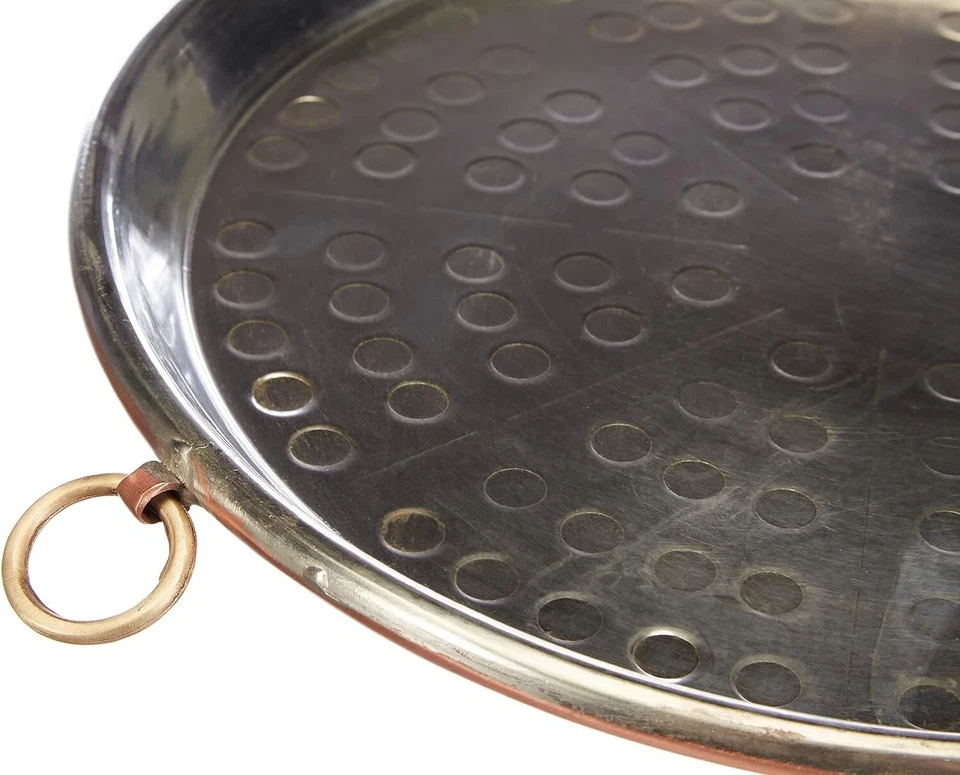 Tortiera Agnelli Rame per Farinata Martellata con Orlo,diametro 30 cm h 3 cm - Immagine 4 di 4