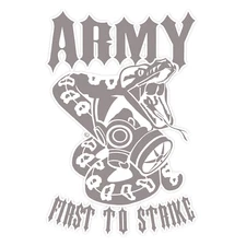 Army First To Strike 12 Bumper Sticker Military Vinyl Soldier Decal 5"
