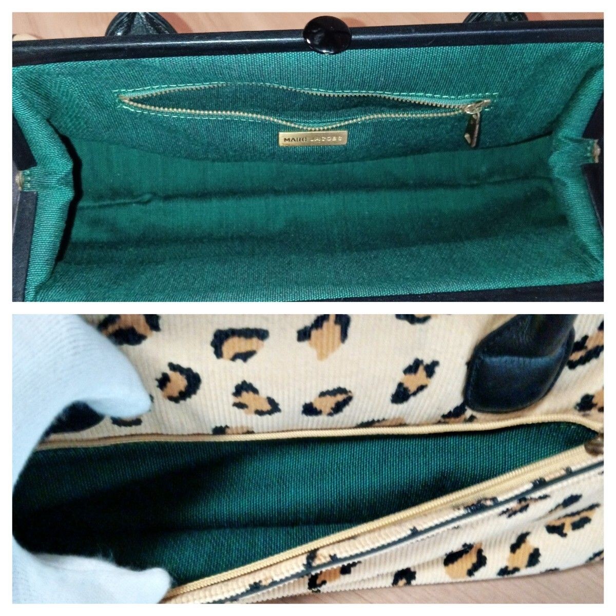 MARC JACOBS Leopard Print Clasp Handbag Shoulder Bag Canvas MARC JACOBS Leopard Print Clasp Handbag Shoulder Bag Canvas