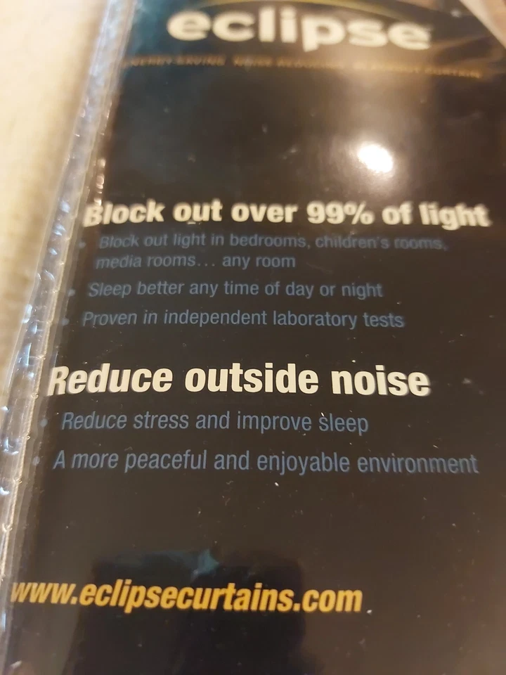 Eclipse Therma Back Blocks 99% Light 42 x 54 in. Curtain Rod Pocket NEW - Image 3 of 4