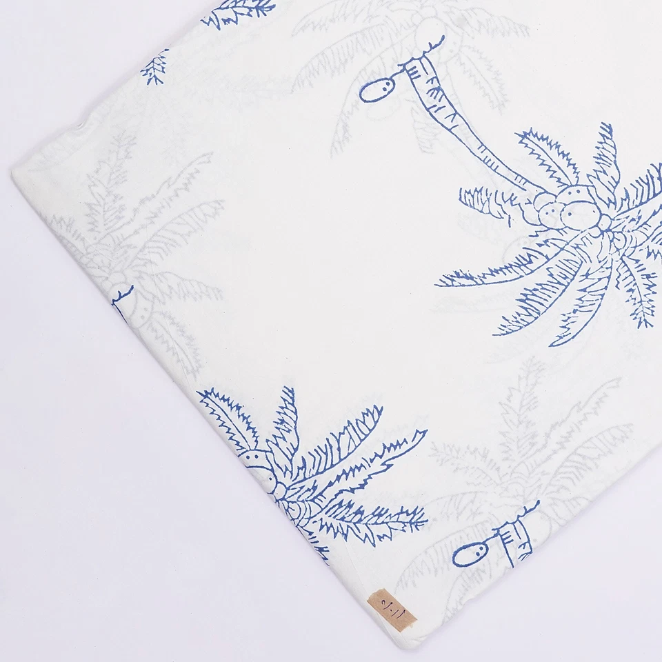 5 Yard Fabric Cotton Dress Material Sanganeri Palm Tree Print Hand Block - Image 3 of 4