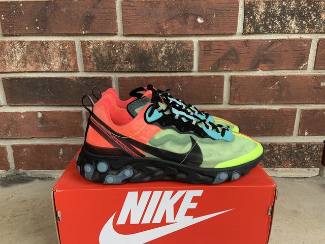 Nike React Element 87 Volt Racer Pink Aurora Green Black AQ1090-700 Sz 11.5 for sale online