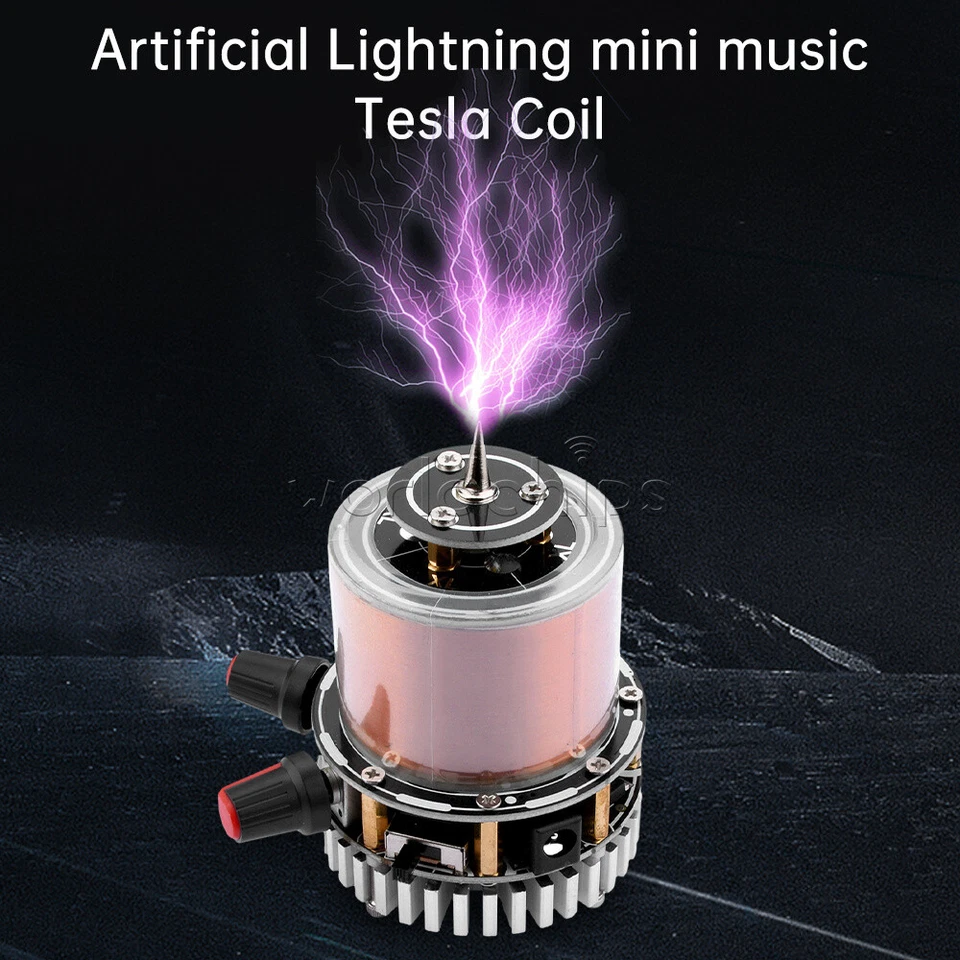 Mini Plasma Musik Tesla Spule Lichtbogen Generator Künstlicher Blitz Bluetooth DC48V - Bild 4 von 4