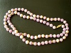 14K YELLOW GOLD LILAC FLUORITE BEADS AND SOUTH SEA PEARLS STRAND NECKLACE- 30" — photo 2