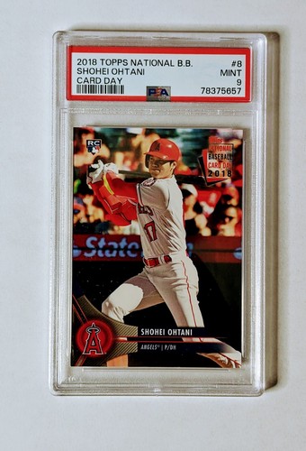 SHOHEI OHTANI 2018 TOPPS NATIONAL B.B. CARD DAY #8 MINT ANGELS RC CLEAN! PSA 9