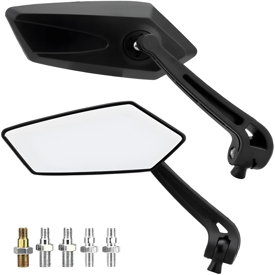 Pair Clear Side Mirrors Rearview Black Wing For Yamaha YZ125 YZ 200 250 450 80 Foto 2 de 4