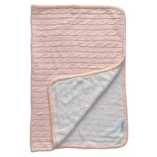 Baby Girl Security Blanket Cable Knit Sweater Throw Blanket Pink Nursery Decor