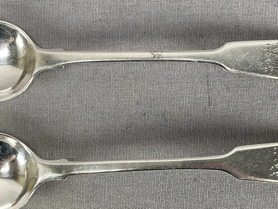 Par de cucharas de plata esterlina George Smith III y William Fearn London C.1793 Foto 3 de 4