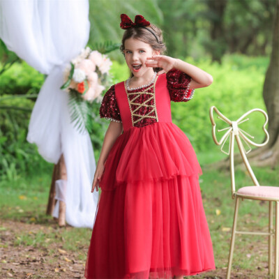 strapless open back dress Red Girl Party Dress,Ball Gown Ruffled Flower Girl Dress,FD00117, Child5 / Pink