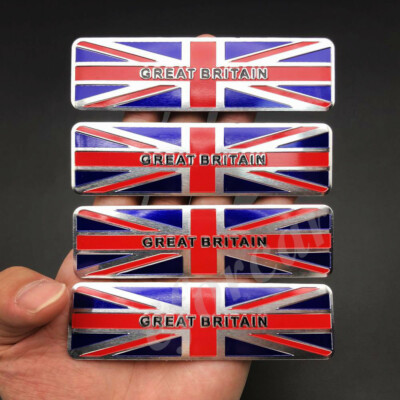 4x UK Britain Flag Union Jack Car Emblem Badge Motorcycle Gas Tank Decal Sticker