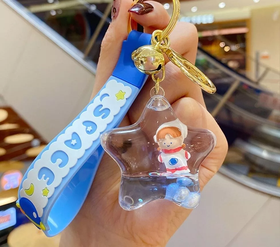 kawaii cute astronaut liquid keychain eBay