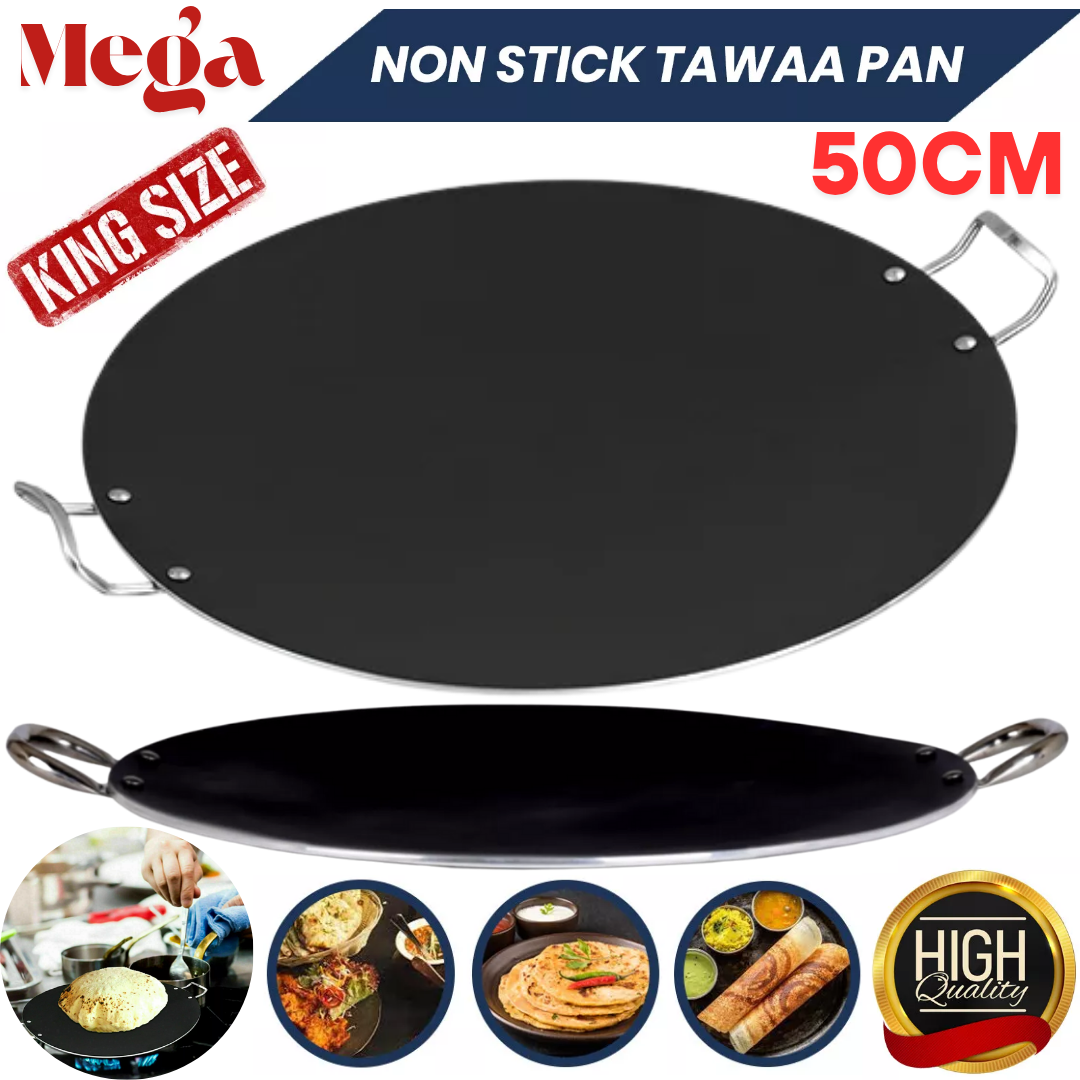 Non Stick Mega Tawa Pan Concave Flat Roti Chapati Crepe Plates