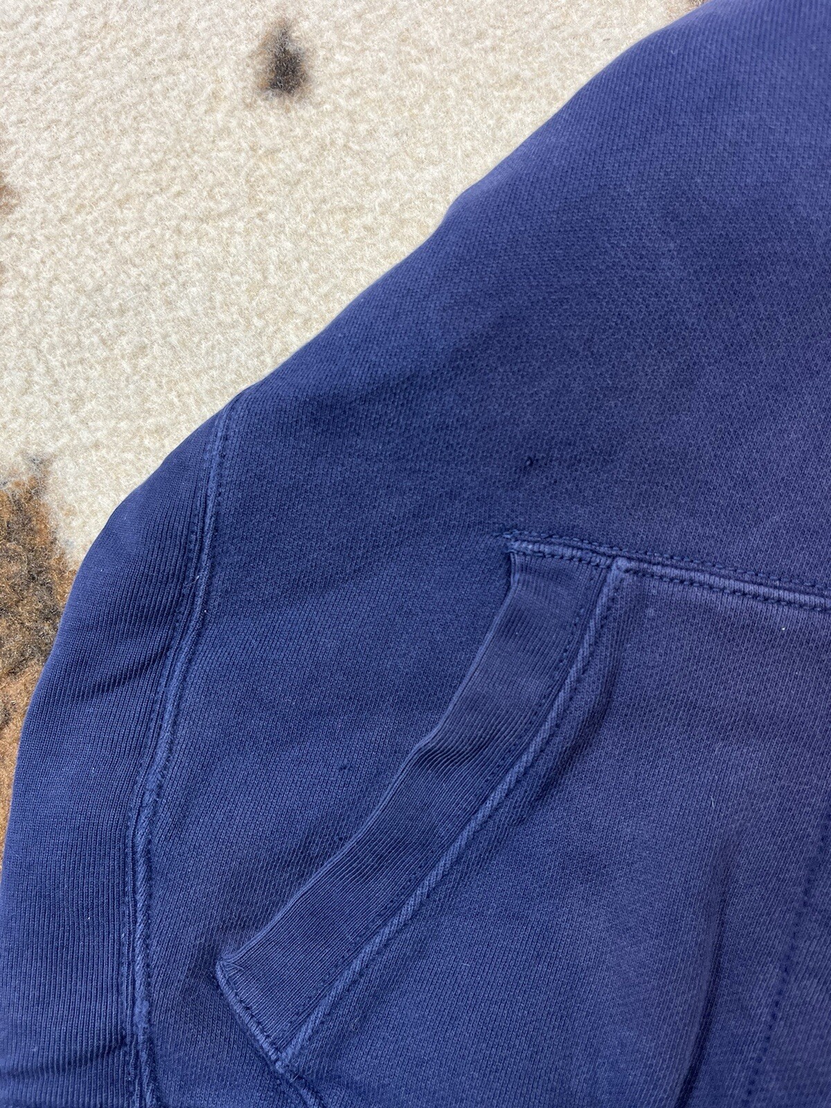 Polo Ralph Lauren felpa con cappuccio media uomo blu full zip pony logo casual @H *rileva*