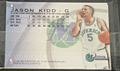 Jason Kidd 1996-97 Fleer Sprite Factory Sealed Pack w/ Possible Kobe Rookie Card