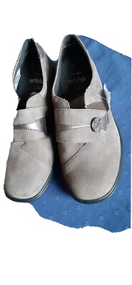Reha. Gesundheits Solidus Schuhe  Damen  Wildleder Klettverschuss Farbe  Schlamm