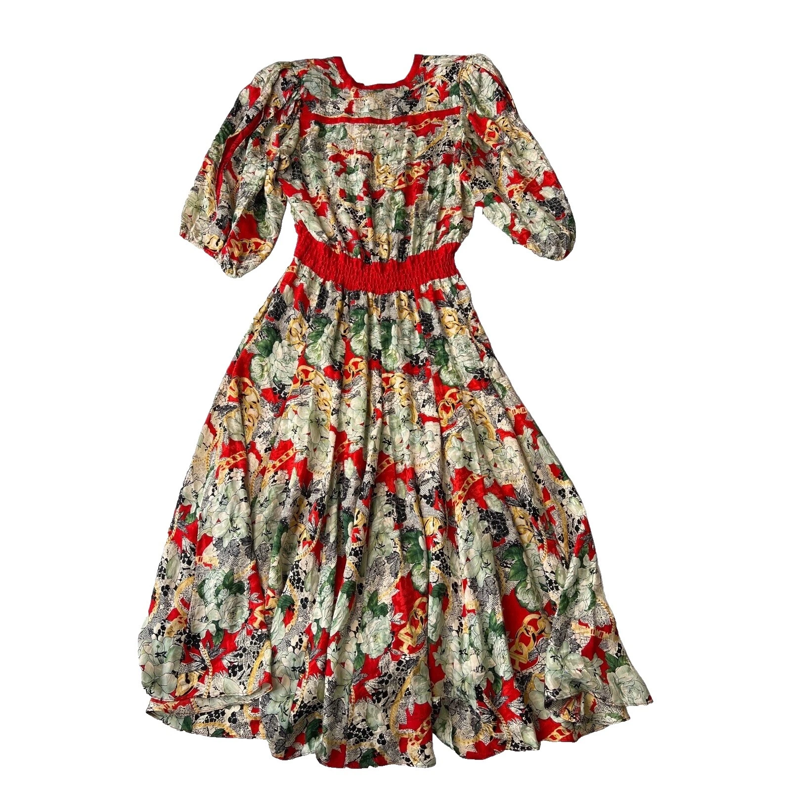 Multi-Color 1970s 100% Silk Vintage Dresses for Women