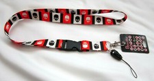 Skulls Stars Stripes allover Lanyard Keychain ID Badge Holder 4 Halloween-New 