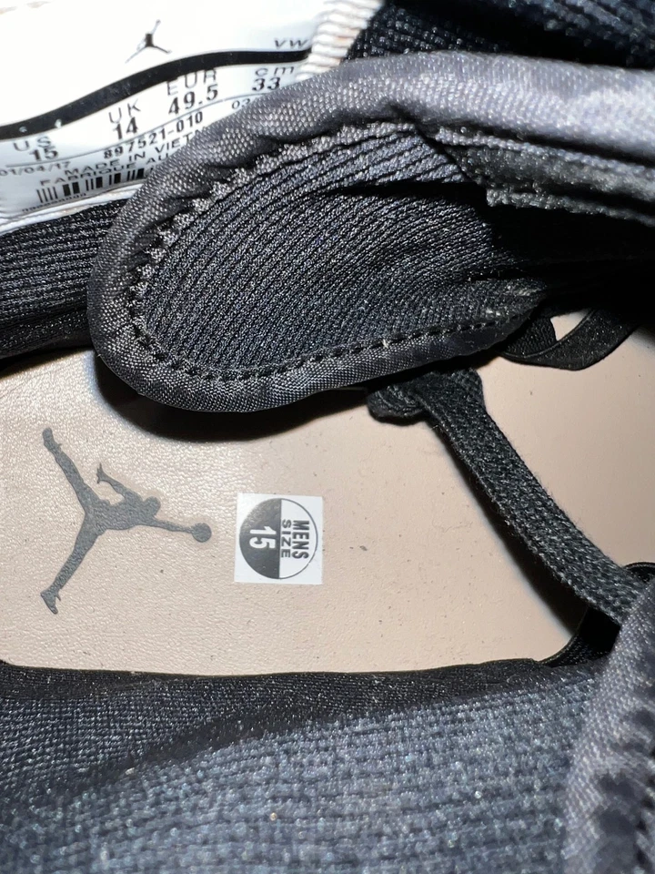 Air Jordan 2 Retro Deconstruido Triple Negro 897521-010 Talla US 15, Totalmente Nuevo Foto 3 de 4