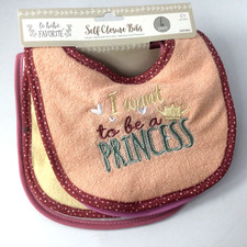Le Bebe Favorite Self Closer Baby Girl Bibs Embroidered Pack of 4