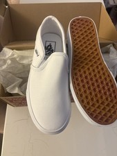 VANS Asher True White Slip-On Canvas Sneakers Breathable Women's Shoes Size 6