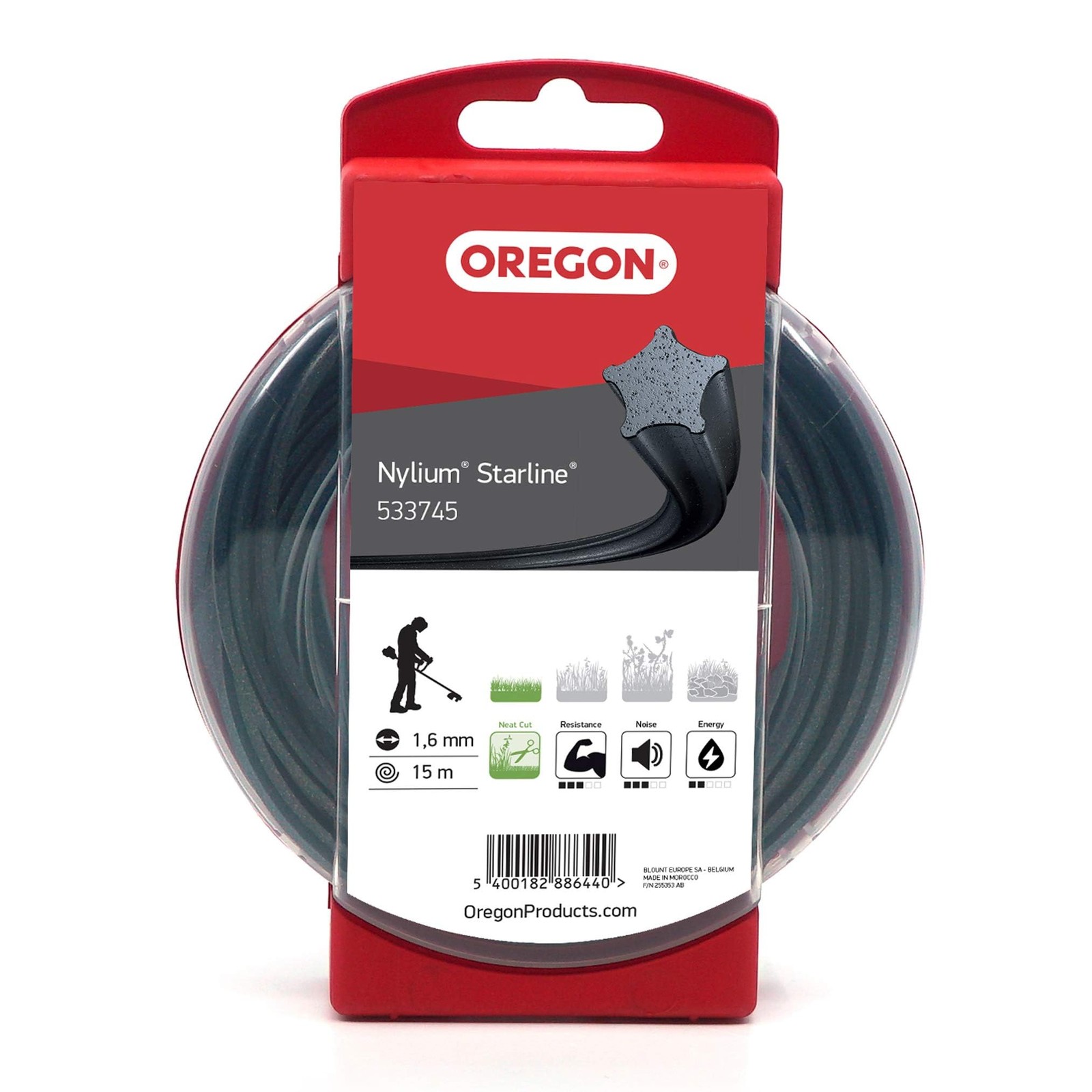 Oregon Nylium Star Shaped Strimmer Line Wire for Grass Trimmers and 1.6 mm