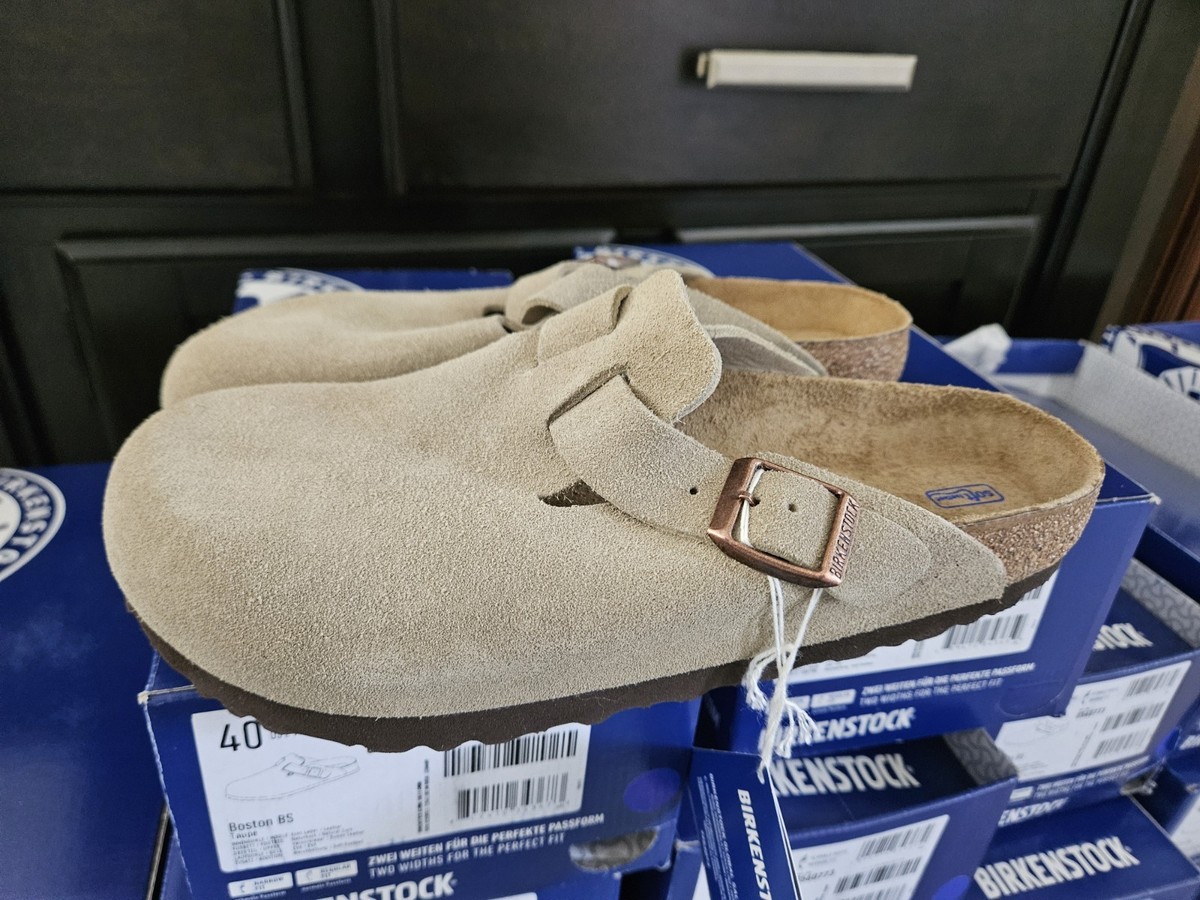 Birkenstock Boston Soft Footbed Unisex Clogs - Taupe, US 6 Narrow 