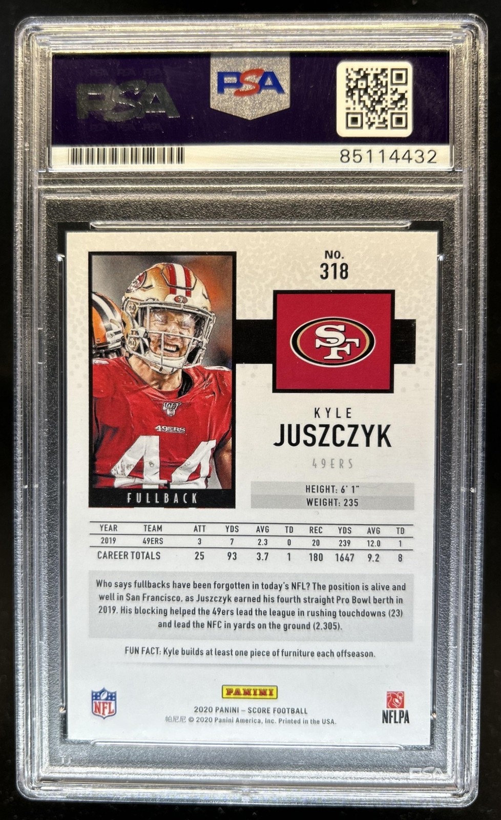Football Trading Card Kyle Juszczyk PSA/DNA Certified Authentic Auto Autograph view 2