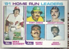 BOB GRICH 1982 Topps Leasers #162 w/ Mike Schmidt + Ed Murray.   ANGELS