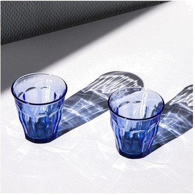 French Glass Tumbler Set, 8.75 oz - Marine Blue (Set of 6)
