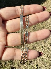 Vintage Italian Solid 14k Yellow Gold Mariner Link Id Bracelet