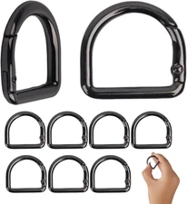 10PCS Small Carabiner Clips Spring D Rings Keychain Hook Buckles for Bags & DIY